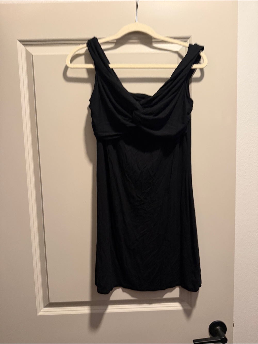 Black Draped Tank Dress, Large